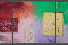 Gabbia-Multipla-3-tele-cad.-100x100-cm-Tecnica-mista-su-tela-2012